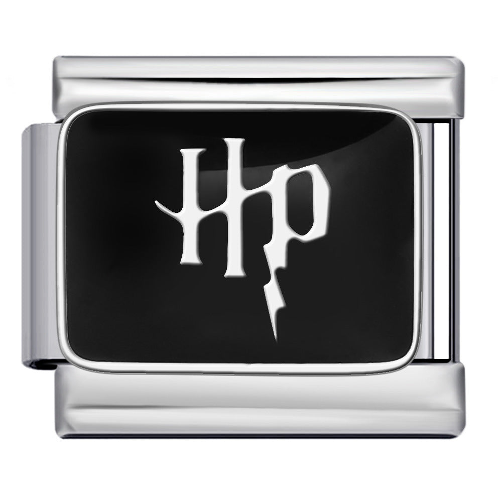 Wholesale 2pcs/pack  Italian Charm Bracelet 9mm DIY Splicing Creative Pattern Stainless Steel Composable Bracelet