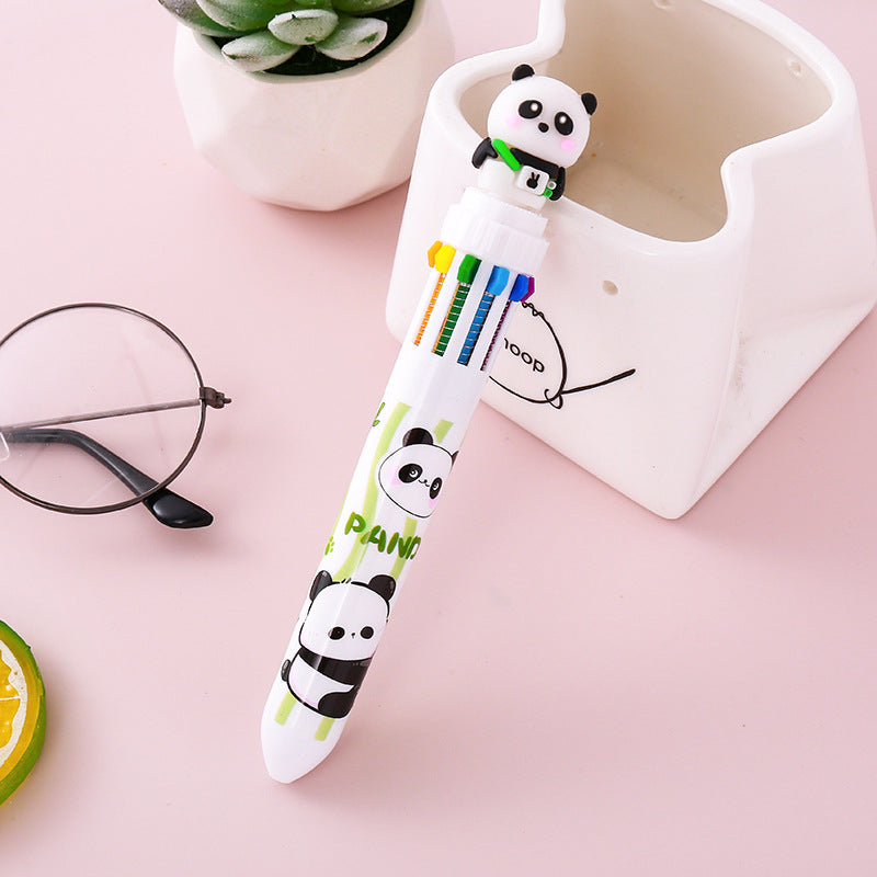 Wholesale Cute Panda Ten Color Ballpoint Pen