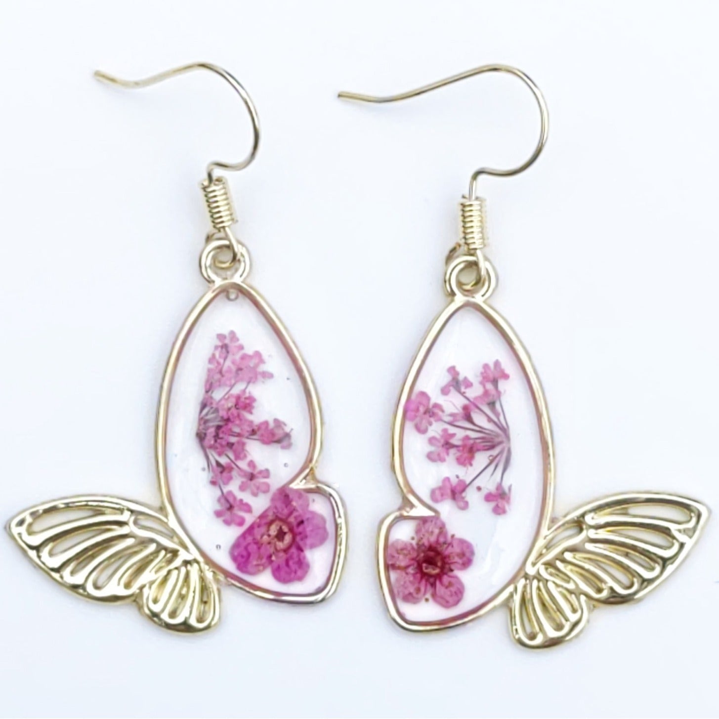 Wholesale Dried Flower Earrings Preserved Butterfly Earrings ACC-ES-Mindin003