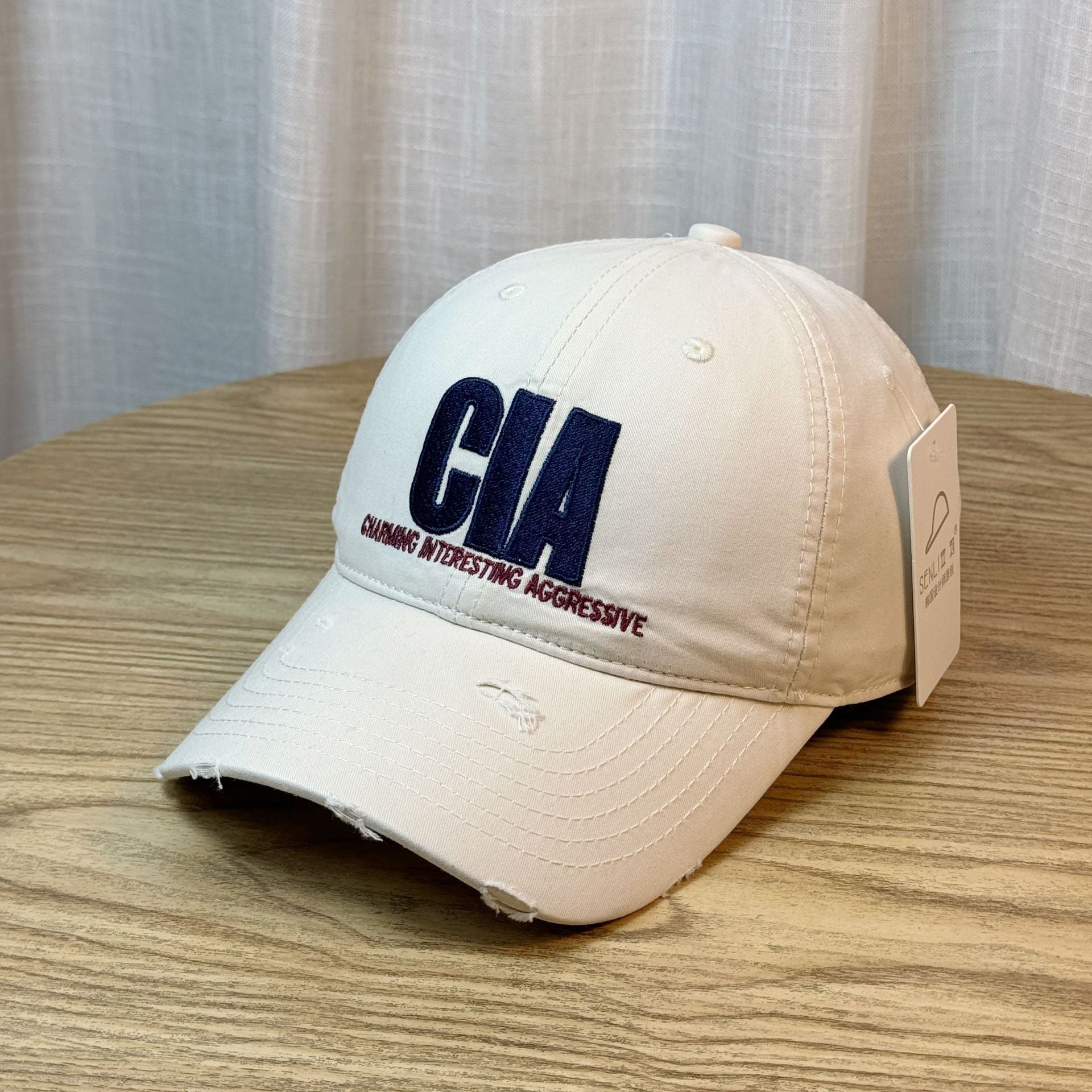 Wholesale Retro Embroidered Ripped Baseball Cap