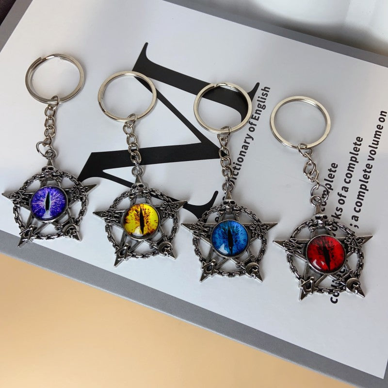 Wholesale Demon Eye Pentagram Skull Hollow Zinc Alloy Keychain ACC-KC-YiDa001