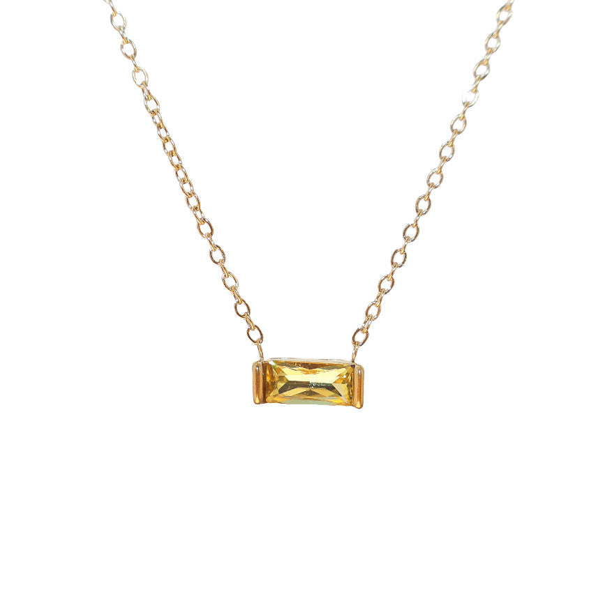 Wholesale 12 Birthstone Bracelet Titanium Steel  Zircon Pendant Bracelet