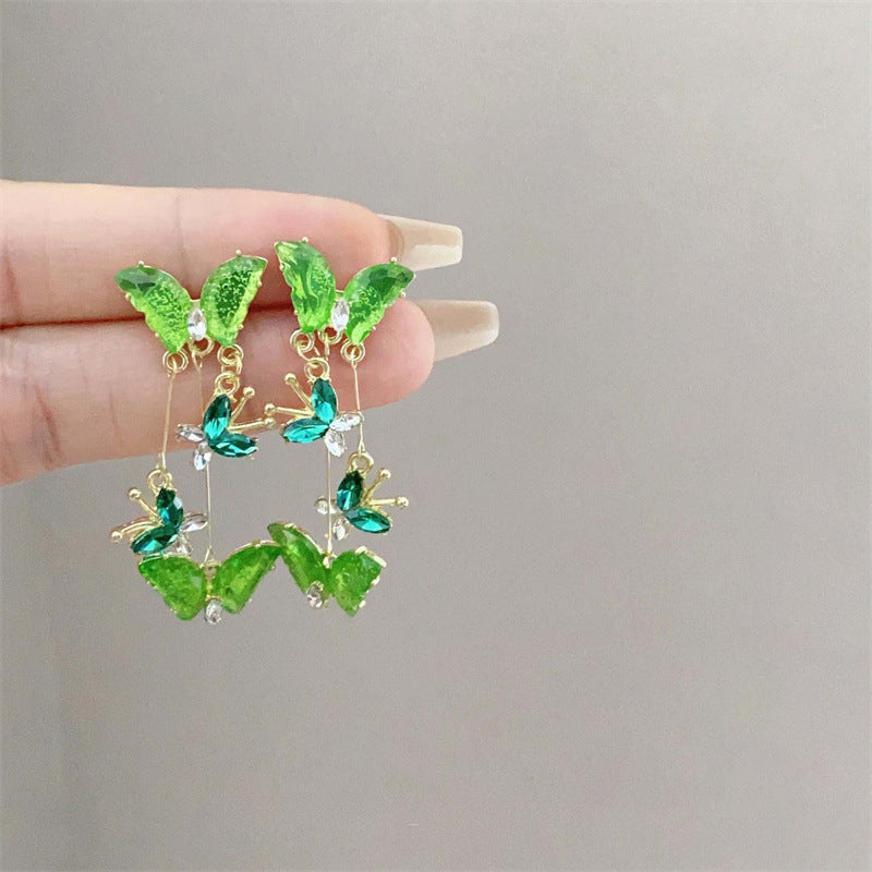 Wholesale  Fairy Crystal Butterfly Earrings