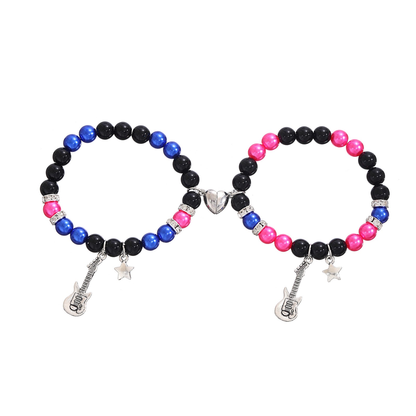 Festival de musique en gros star de guitare électrique Love Magnet Couple Couple Bracelet