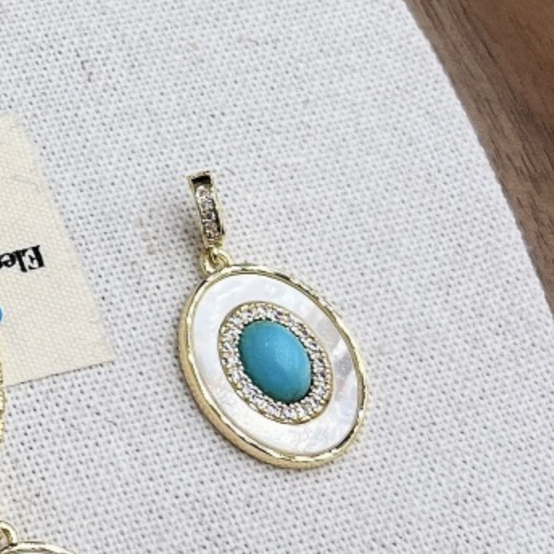 Wholesale  Luxury Shell Turquoise Pearl Pendant Necklace