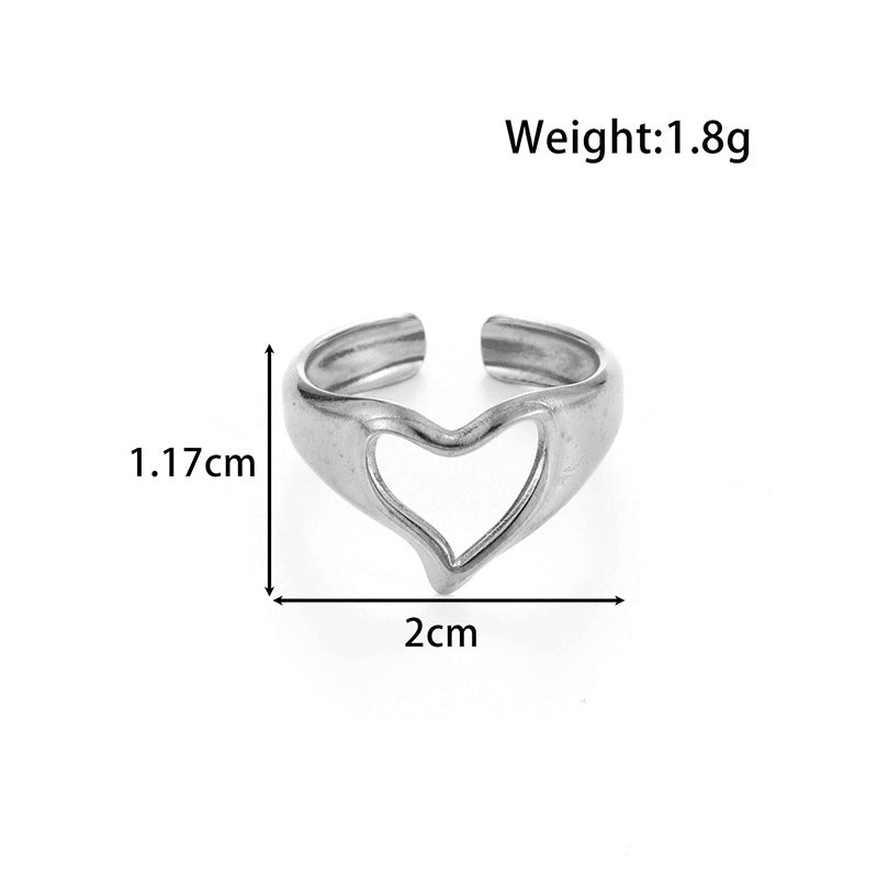 Wholesale  geometric popular love encircling titanium steel irregular ins style simple  ring