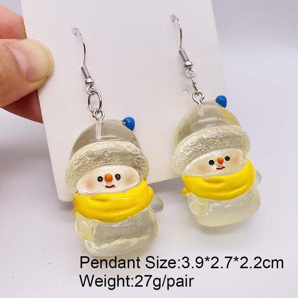 Wholesale Christmas 3D Christmas tree snowman resin earrings