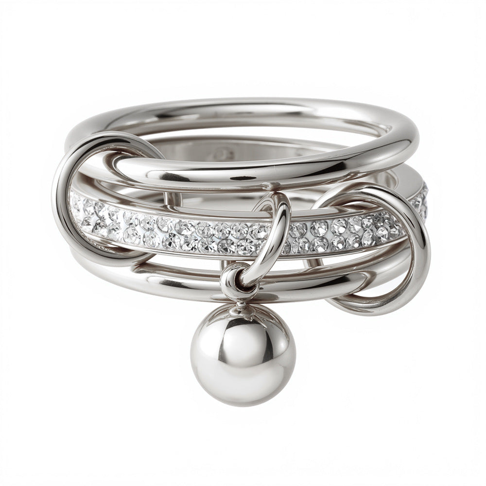 Wholesale Stainless steel zircon ring