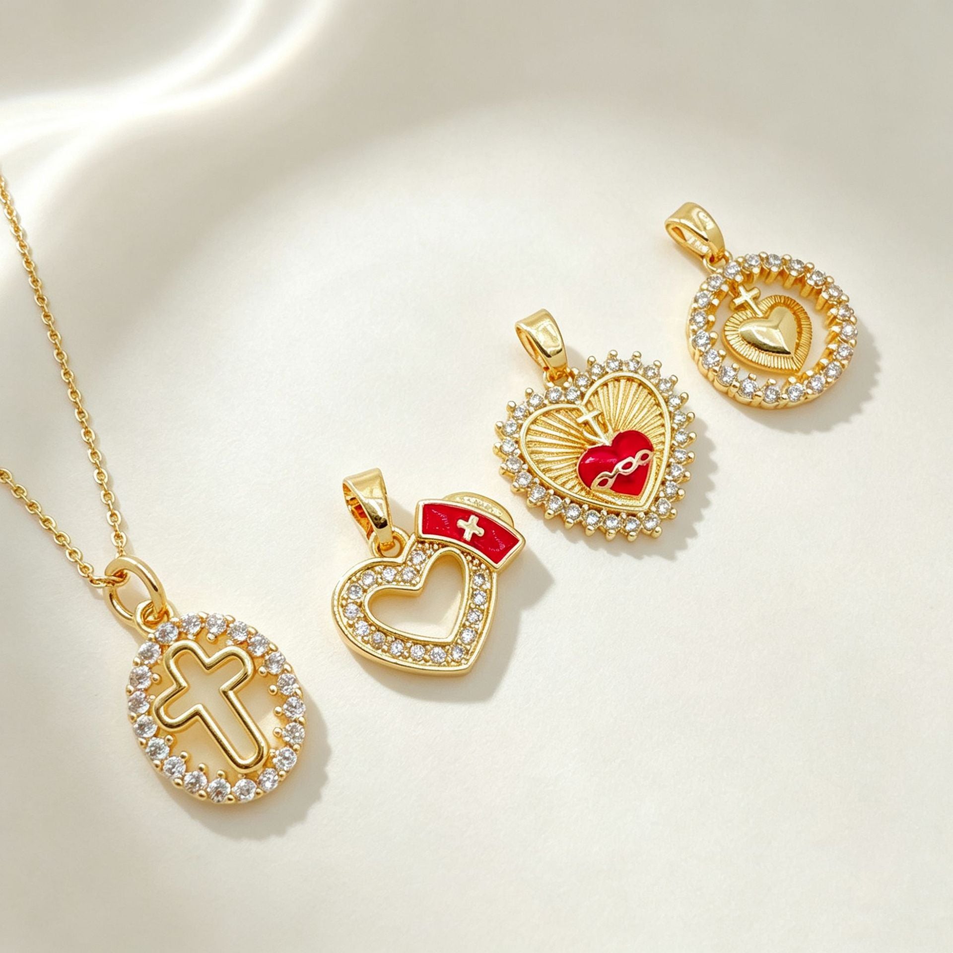 Wholesale Love Cross Pendant Necklace Copper Gold-Plated Fashion Accessory for Women Boutique Resale