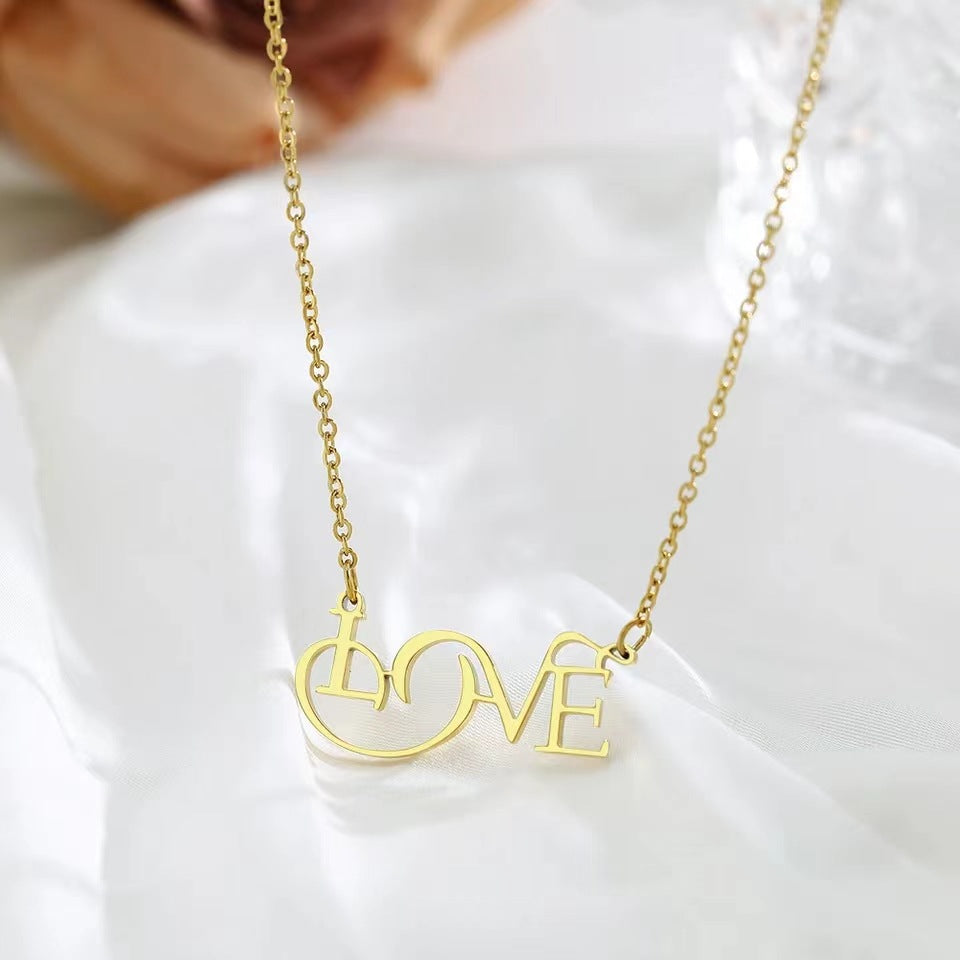 Wholesale  Stainless steel Valentine's Day LOVE necklace