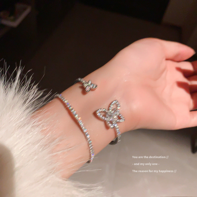 Wholesale Light Luxury Electroplated Zircon Geometric Bracelets ACC-BT-BY002