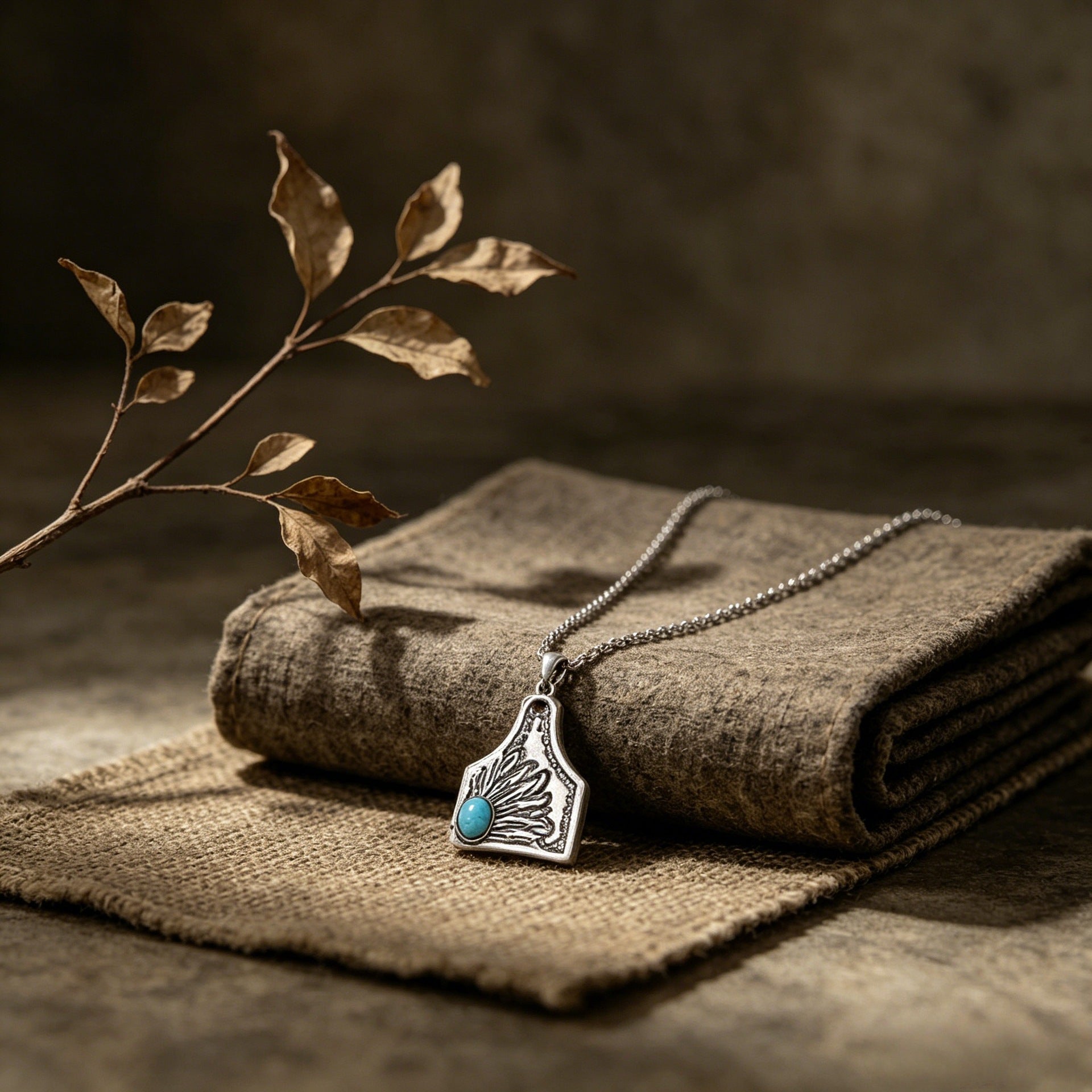 Wholesale Retro Bohemian Turquoise Pendant Necklace For Women Silver Tone Alloy Trendy Jewelry Accessory Gift Boutique Resale