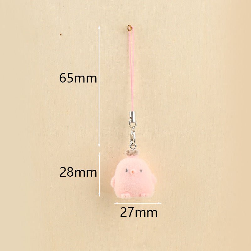 Wholesale Flocked Chick Crown Chicken Key Chain