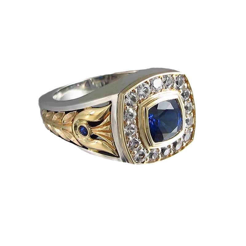 Wholesale Vintage Business Style Two-Tone Copper Men' s Ring Jewelry Accessory