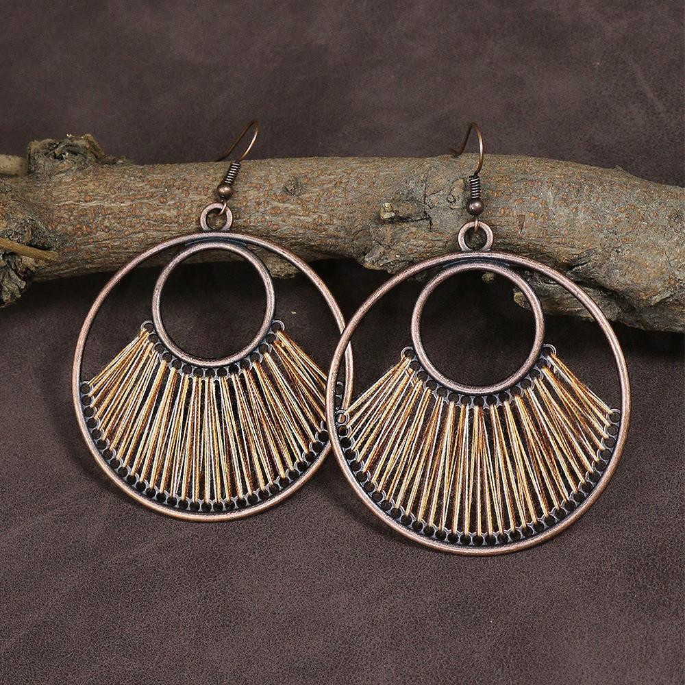 Wholesale Ethnic Style Tassel Round Earrings Fashion Accessory Gift for Women