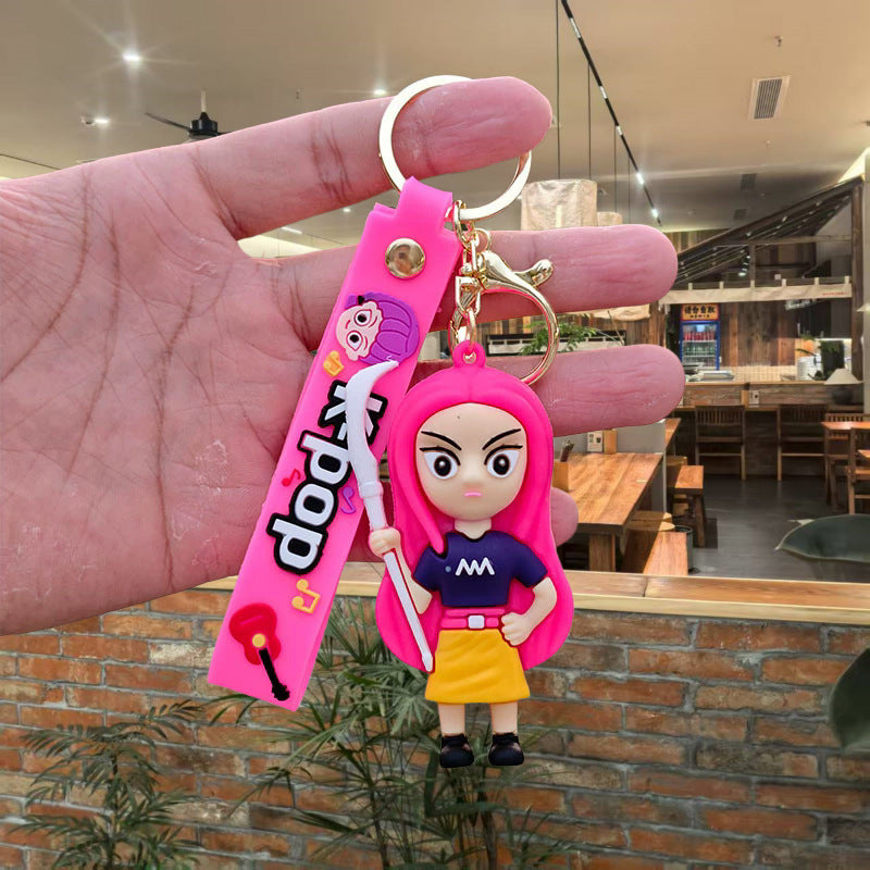 Wholesale new large K-POP Demon Hunter Girl Group PVC soft plastic  keychain