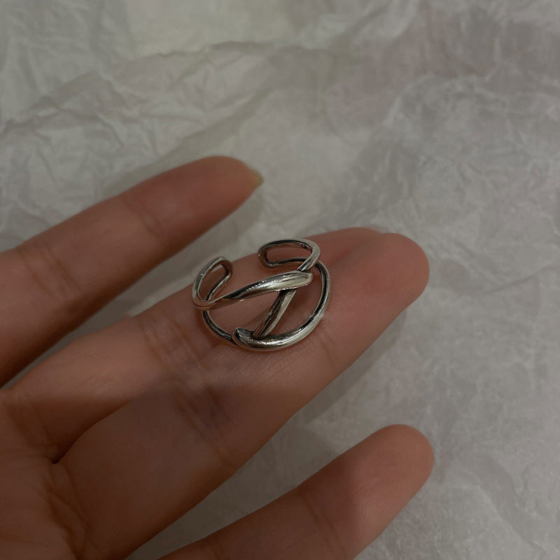 Wholesale retro geometric square black agate ring