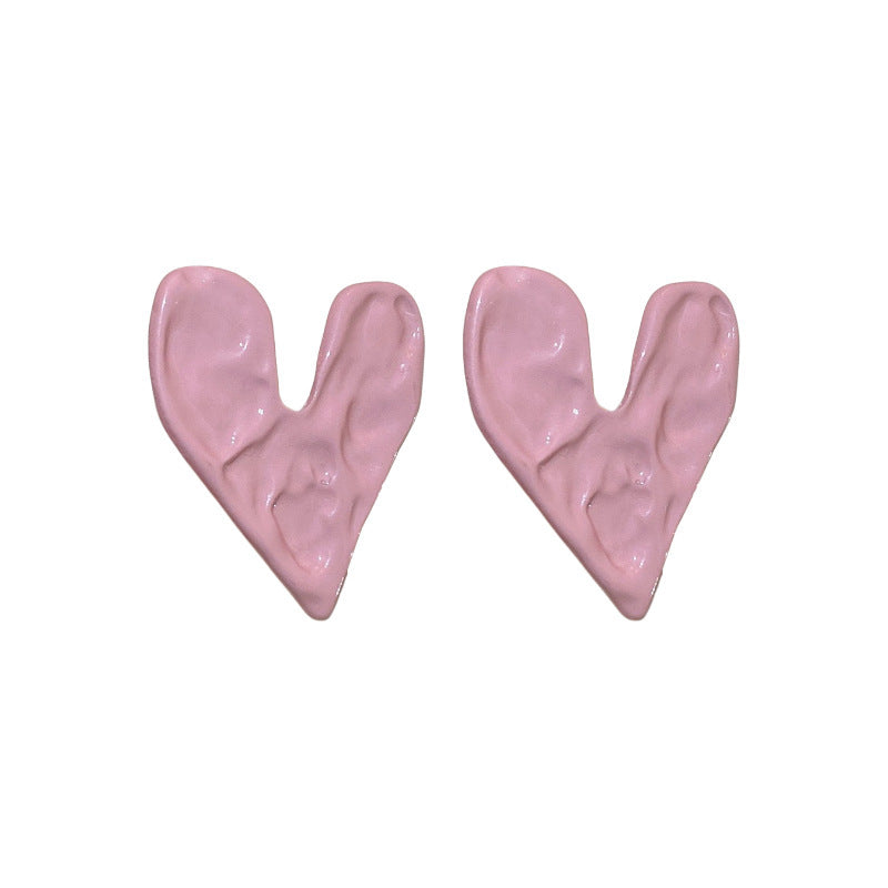 Wholesale Silver Needle Pink Pleated Love Flower Opal Pearl Earrings ACC-ES-Fengm005