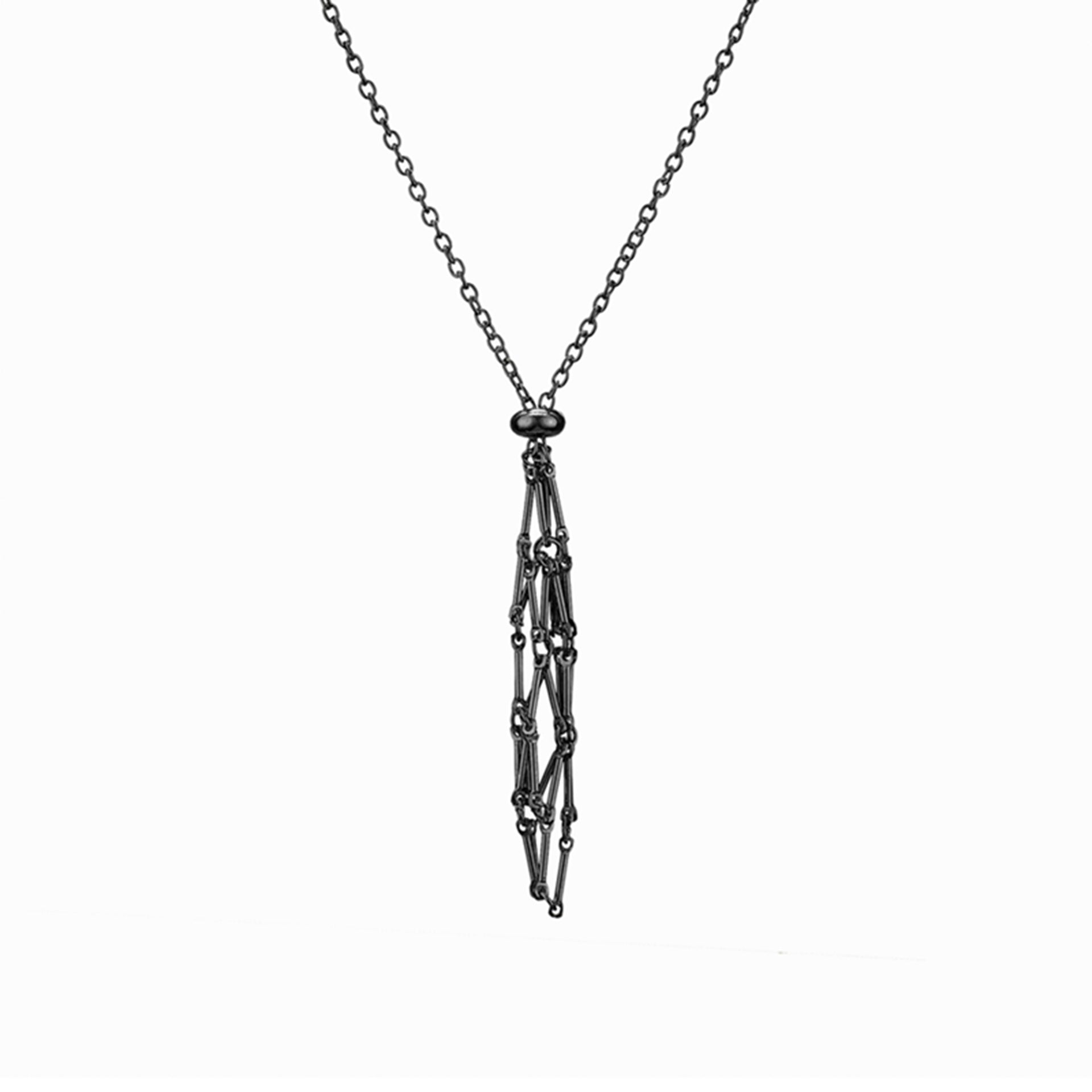 Wholesale Natural Crystal Raw Stone Mesh Bag Stainless Steel Metal Bamboo Necklace Braided Pendant ACC-NE-XingYue001