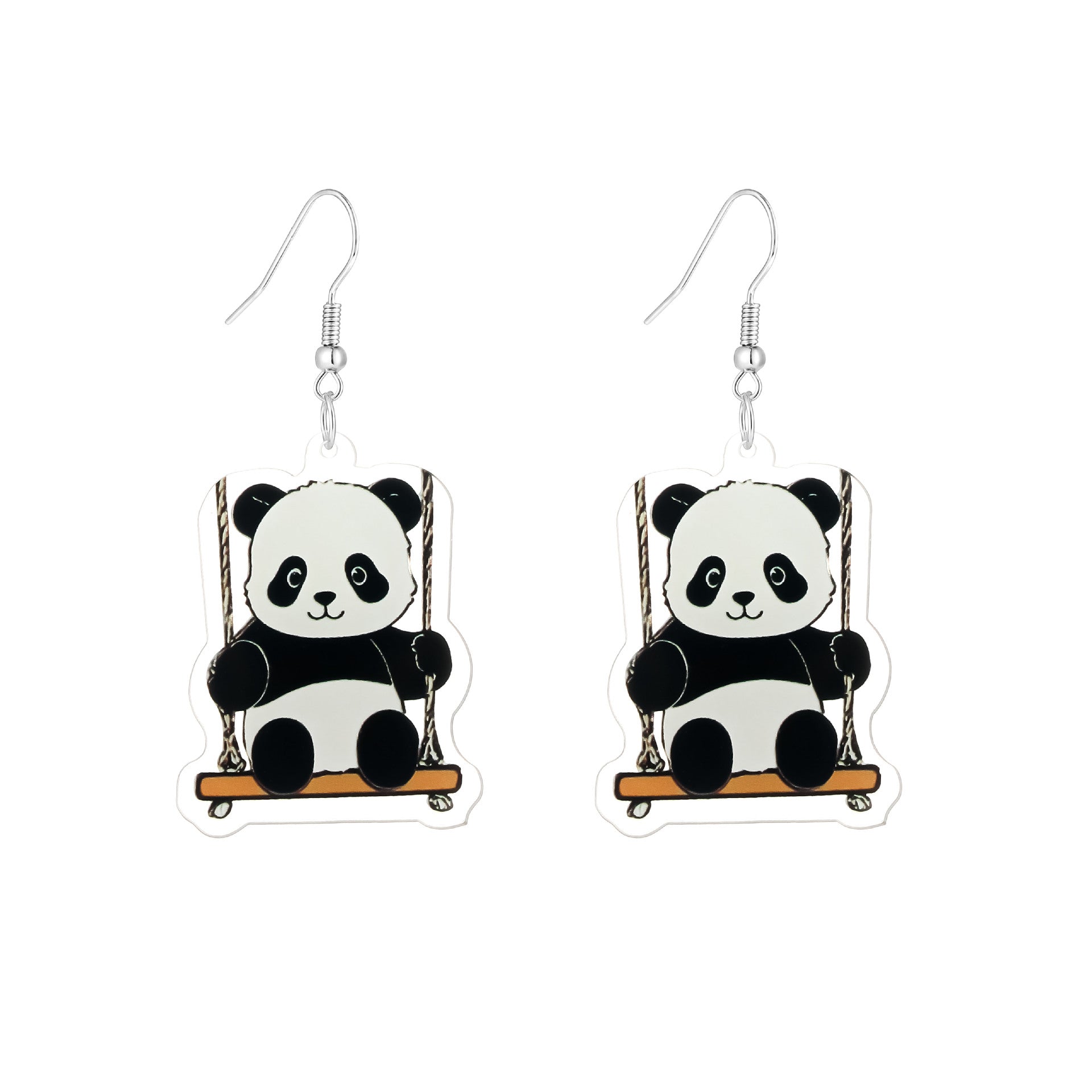 Wholesale  luxury  transparent three-dimensional red panda acrylic earrings
