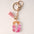 Wholesale  Resin Glue English Numbers Pink Tassel Rose Red Gold Foil Keychain