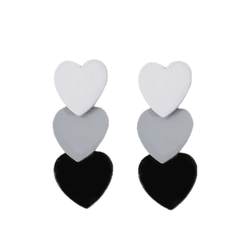 Wholesale Fairy Style Heart Splicing Long Alloy Earrings - Trendy Jewelry Accessory