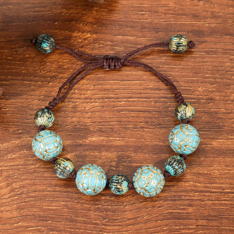 Wholesale Handmade Beaded Boho Vintage Ethnic Style Turquoise Bracelet ACC-BT-JunJie008