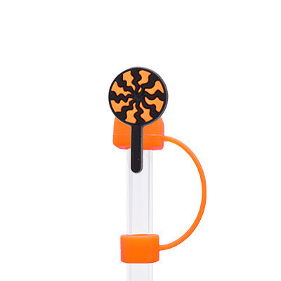 Wholesale Random 100pcs Halloween 10MM PVC Straw Tube Cap ACC-SCR-YiQu002