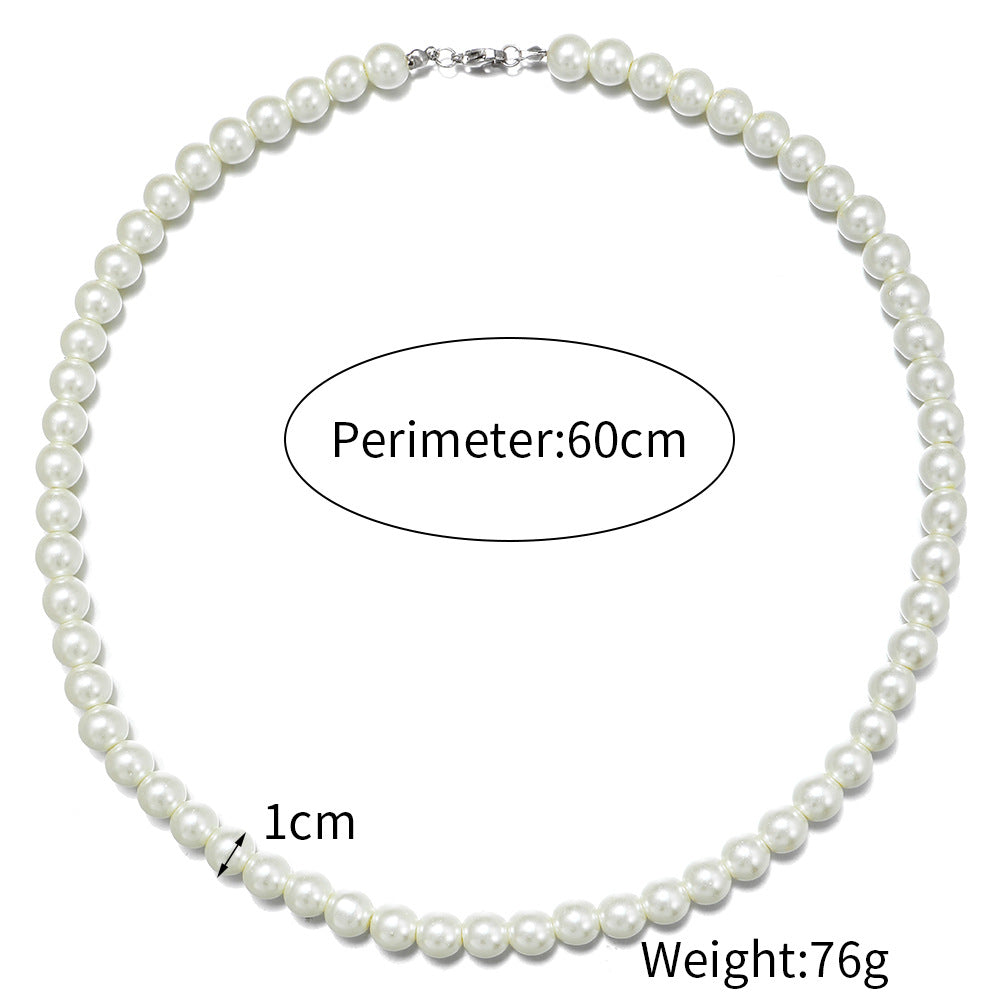 Wholesale Single Layer Men's Pearl Necklace
