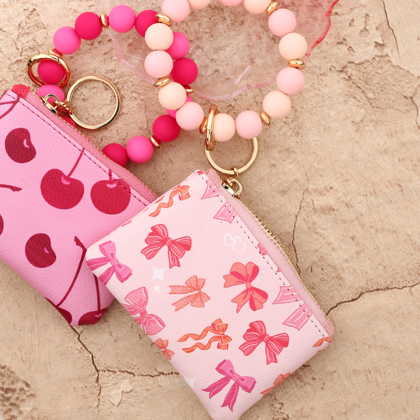 Wholesale Clutch Silicone Bead Bracelet  Wristlet Keychain