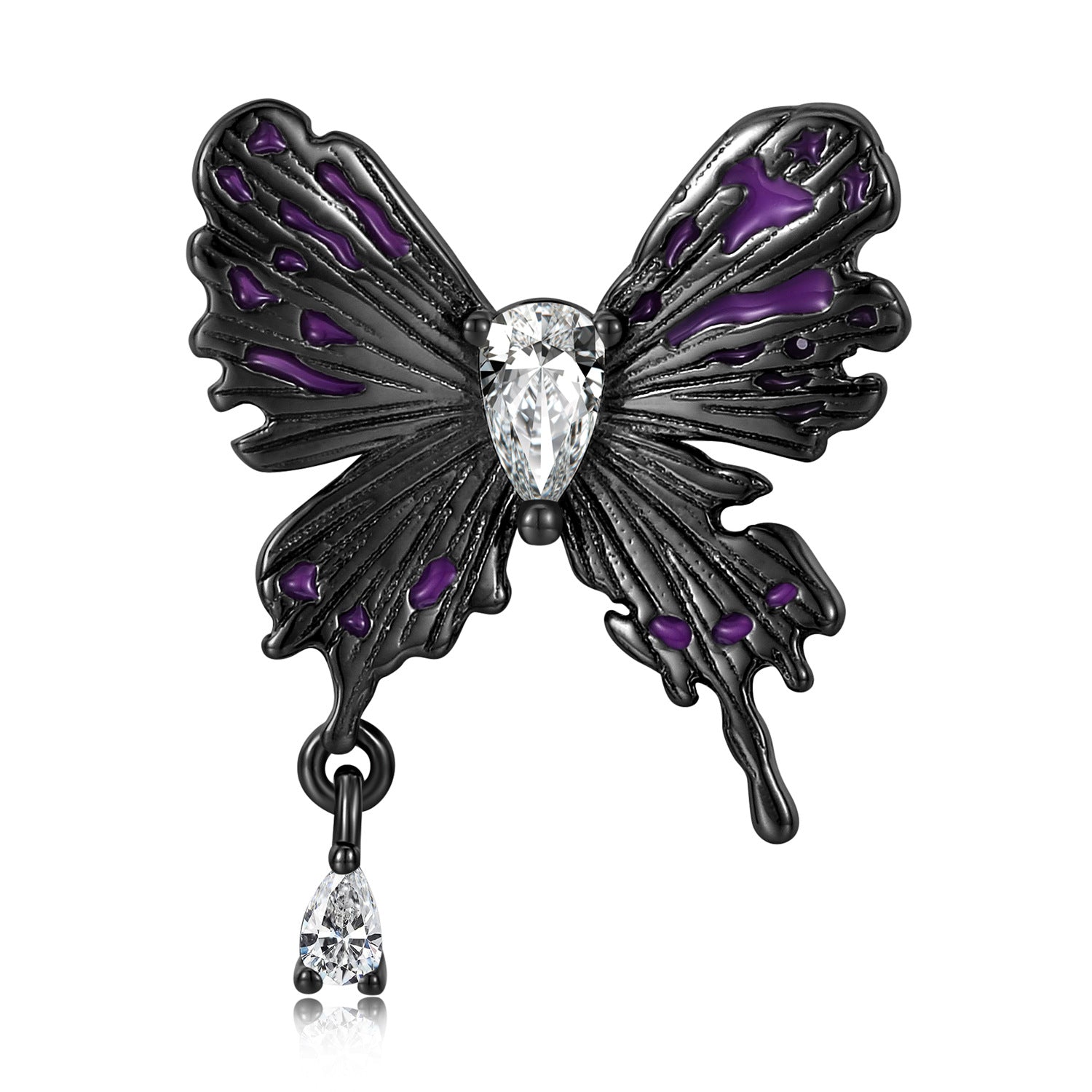 Wholesale Dark Series S925 Sterling Silver Black Butterfly Necklaces ACC-NE-MC009