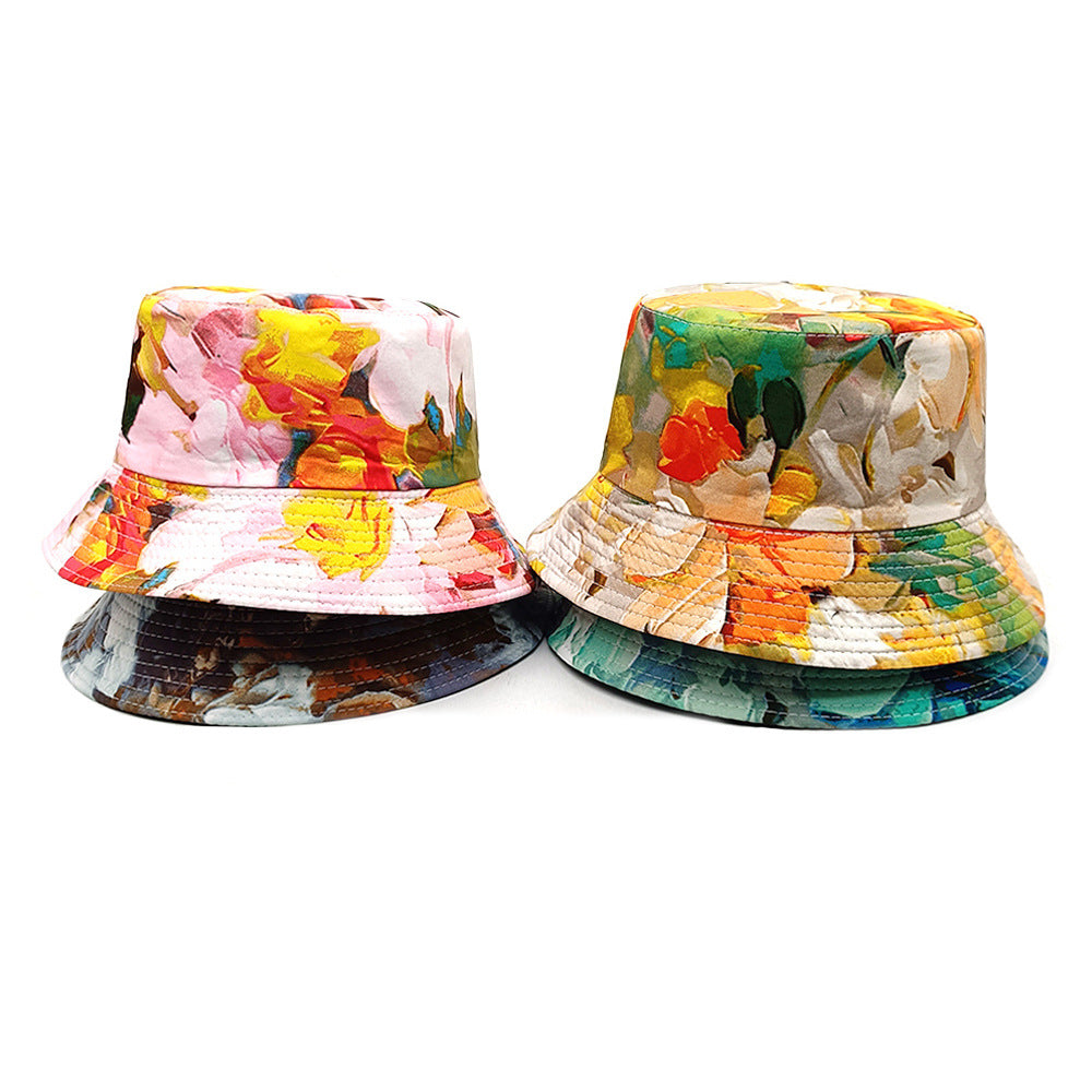 Wholesale Spring and Summer Floral Pattern Reversible Bucket Hat
