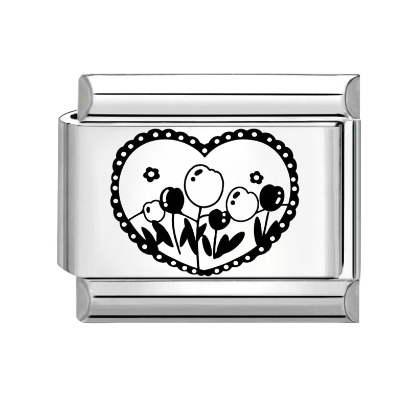 Wholesale Italian Charm Bracelet 9mm DIY Splicing Cute Creative Stainless Steel Composable Bracelet