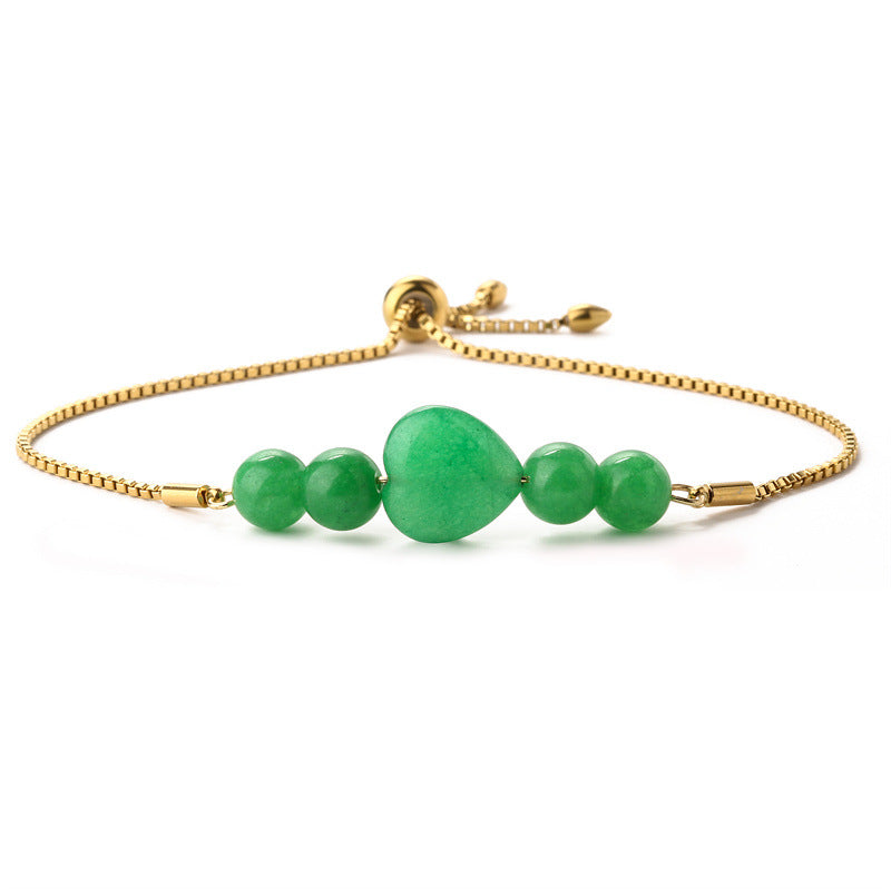 Wholesale Gold Plated Copper Heart Beaded Bracelet Minimalist Unisex Jewelry Accessory For Everyday Wear And Gifting