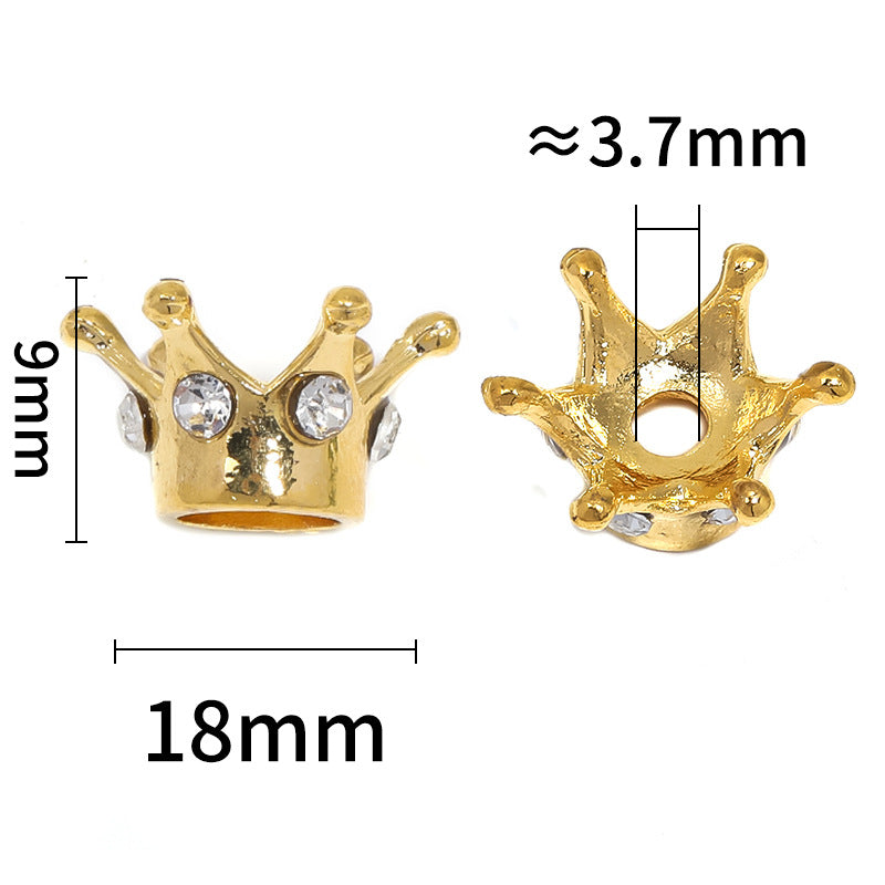 Wholesale 50pcs Three-dimensional Dot Diamond Small Crown Beaded Diy Alloy Accessories ACC-BDS-BLG052