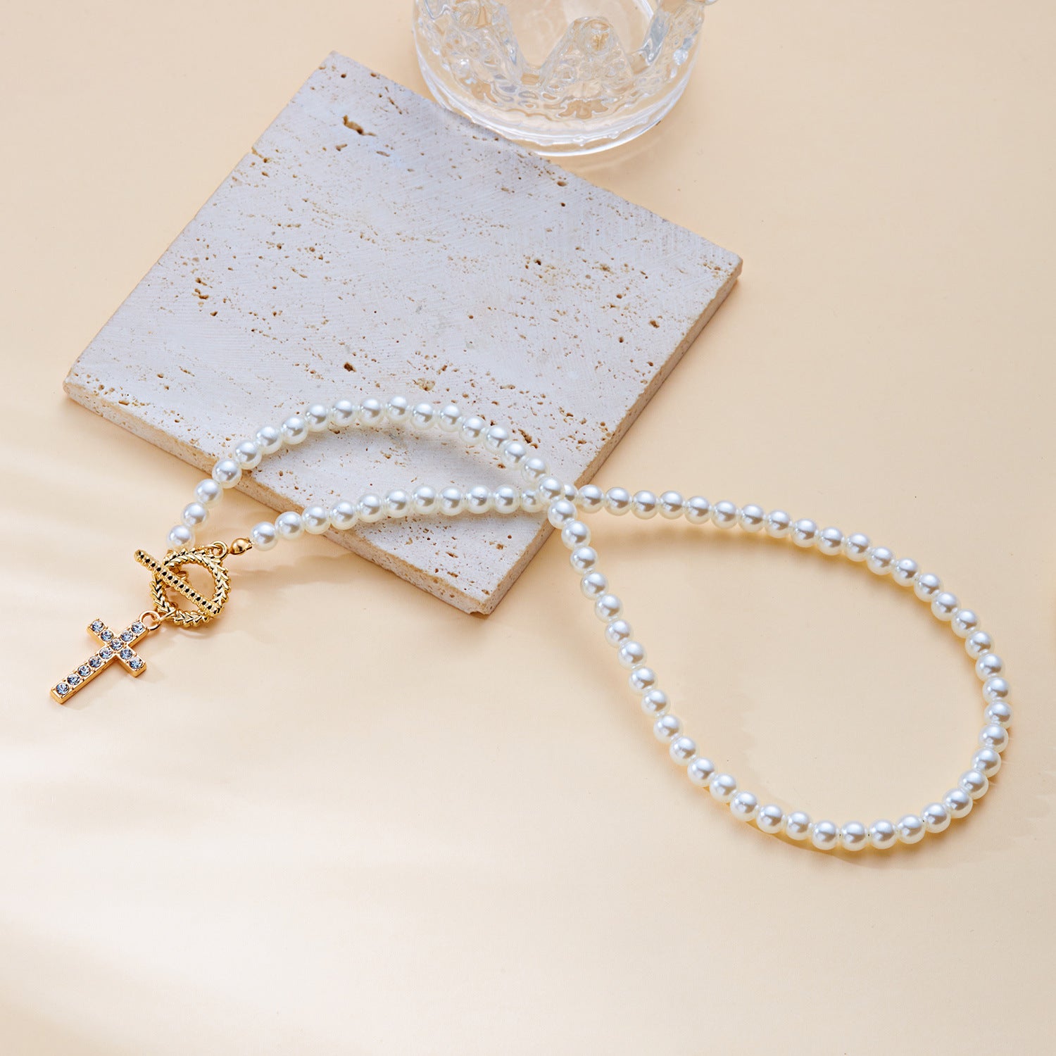 Wholesale  OT buckle necklace  diamond  pearl beaded necklace