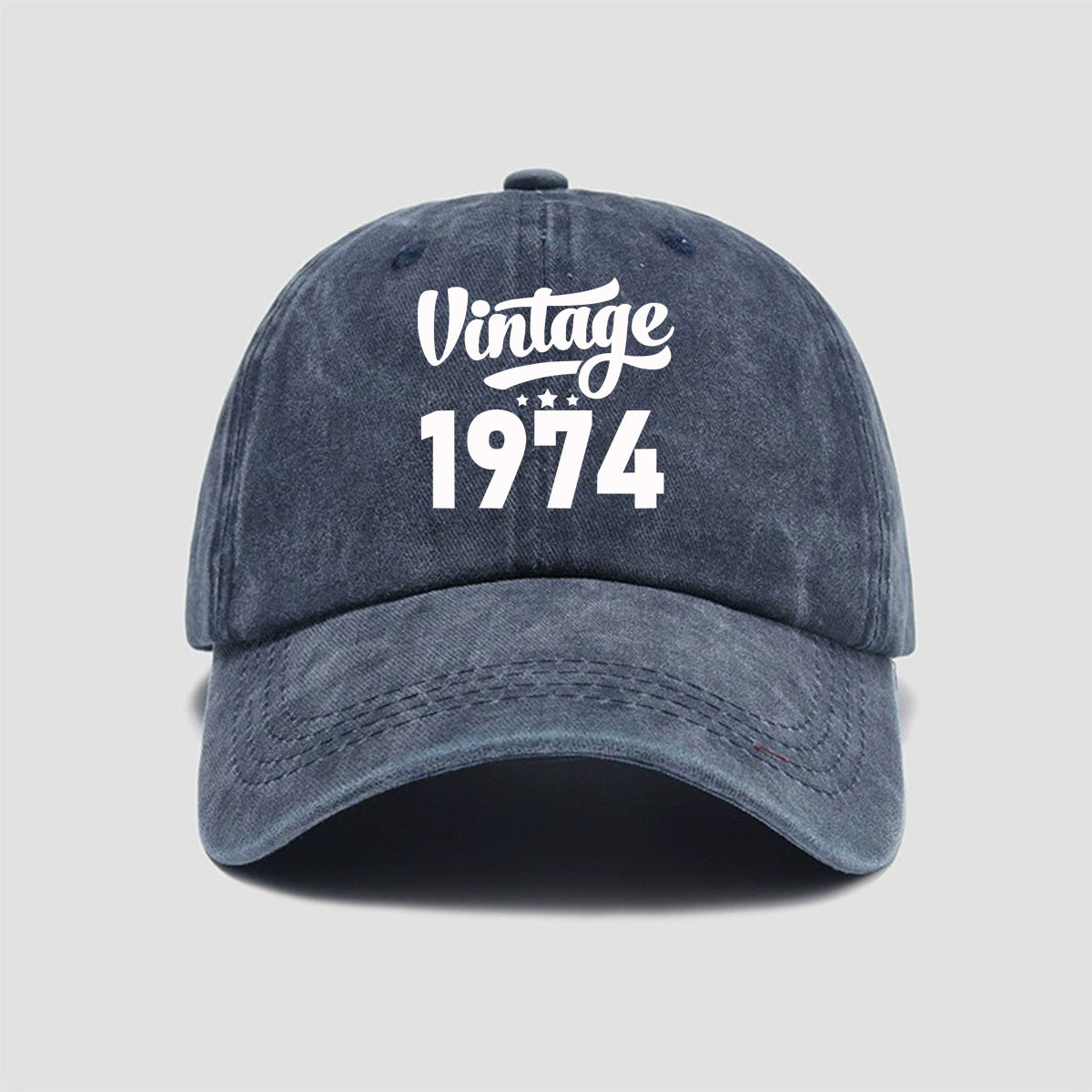 Wholesale Washed Cotton Printing 1974 Old  Retro Baseball Cap