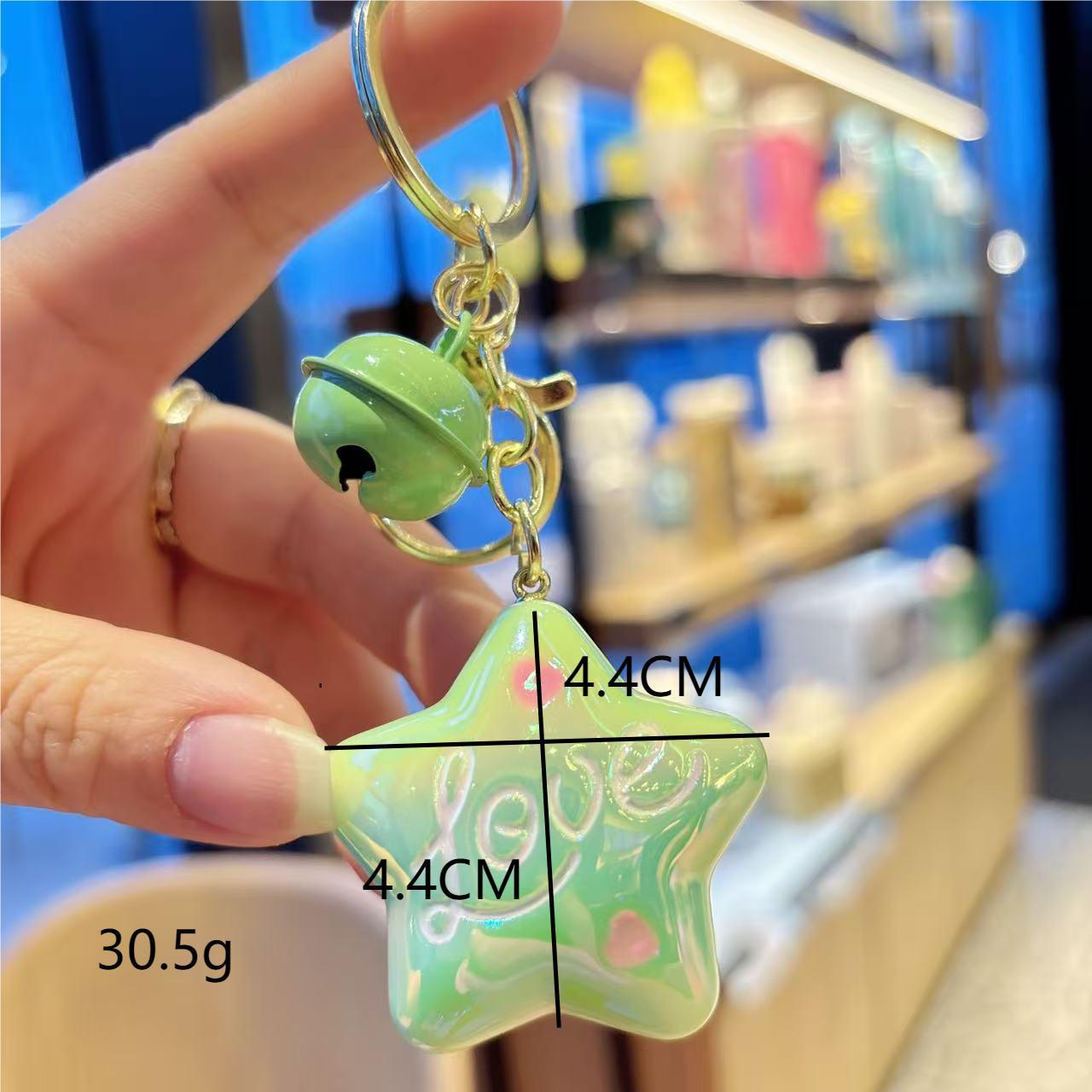 Wholesale Creative Colorful Acrylic Jelly Plated Five-Pointed Star Keychain