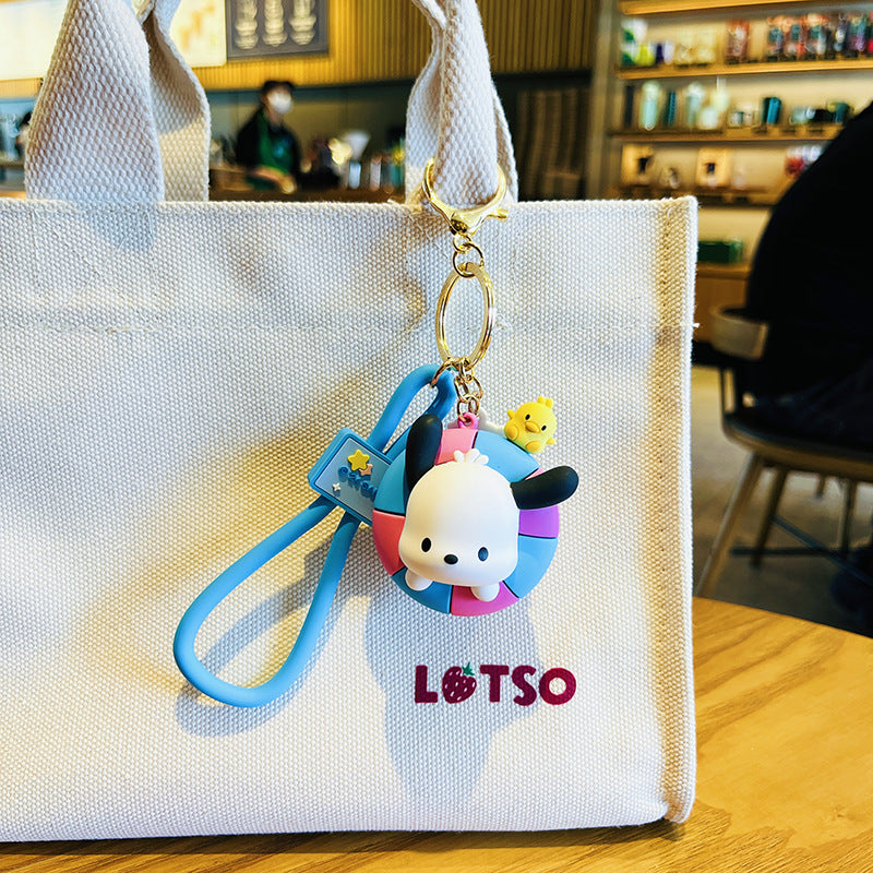 Wholesale Cartoon Big Ears PVC Soft Glue Puppy Keychain Creative Keychain ACCVIP-KC-HangLi010