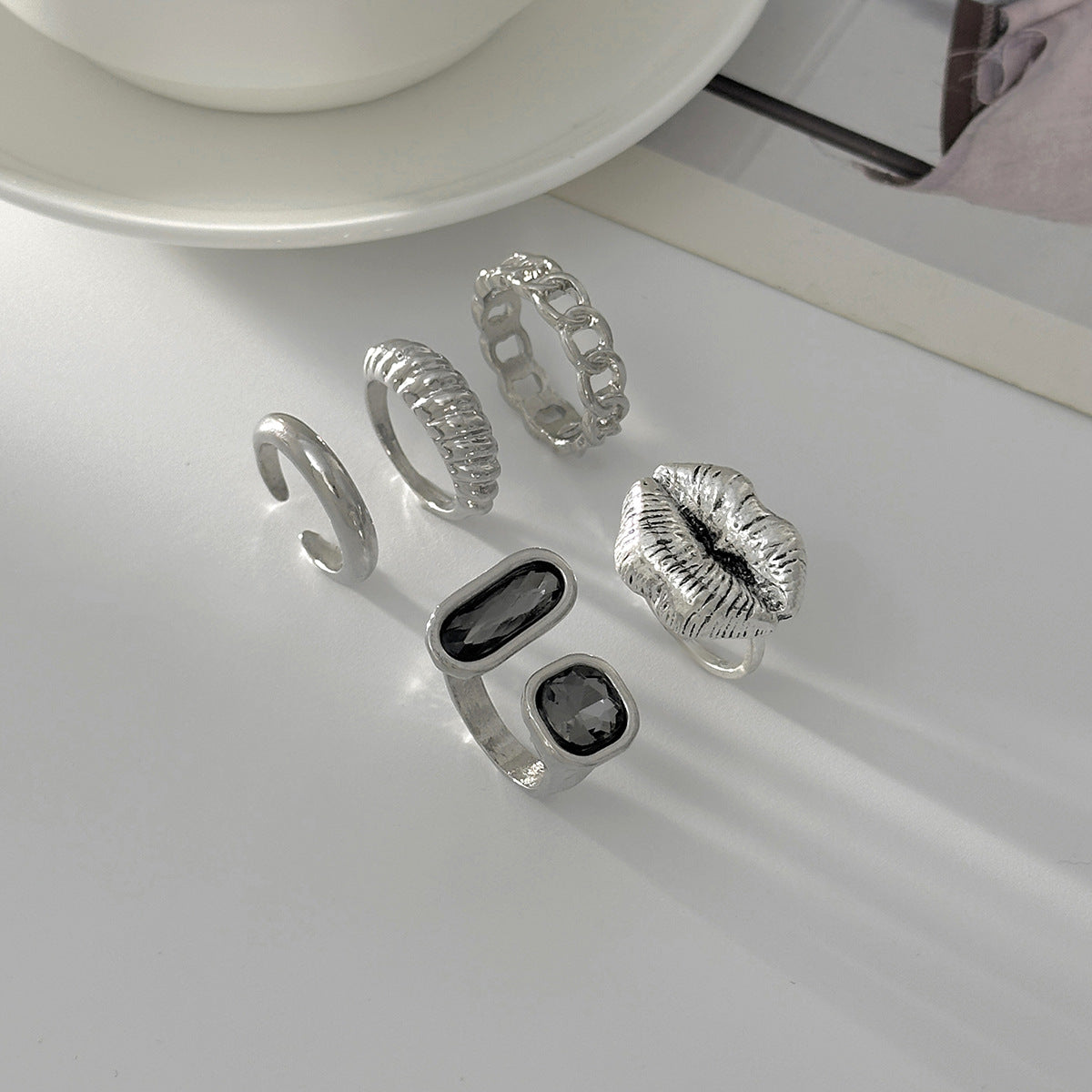 Wholesale Asymmetrical Metal Glossy Ring