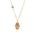 Wholesale  Stainless steel Plated 18K Gold Hand Pendant Blue Zircon  Clavicle Chain