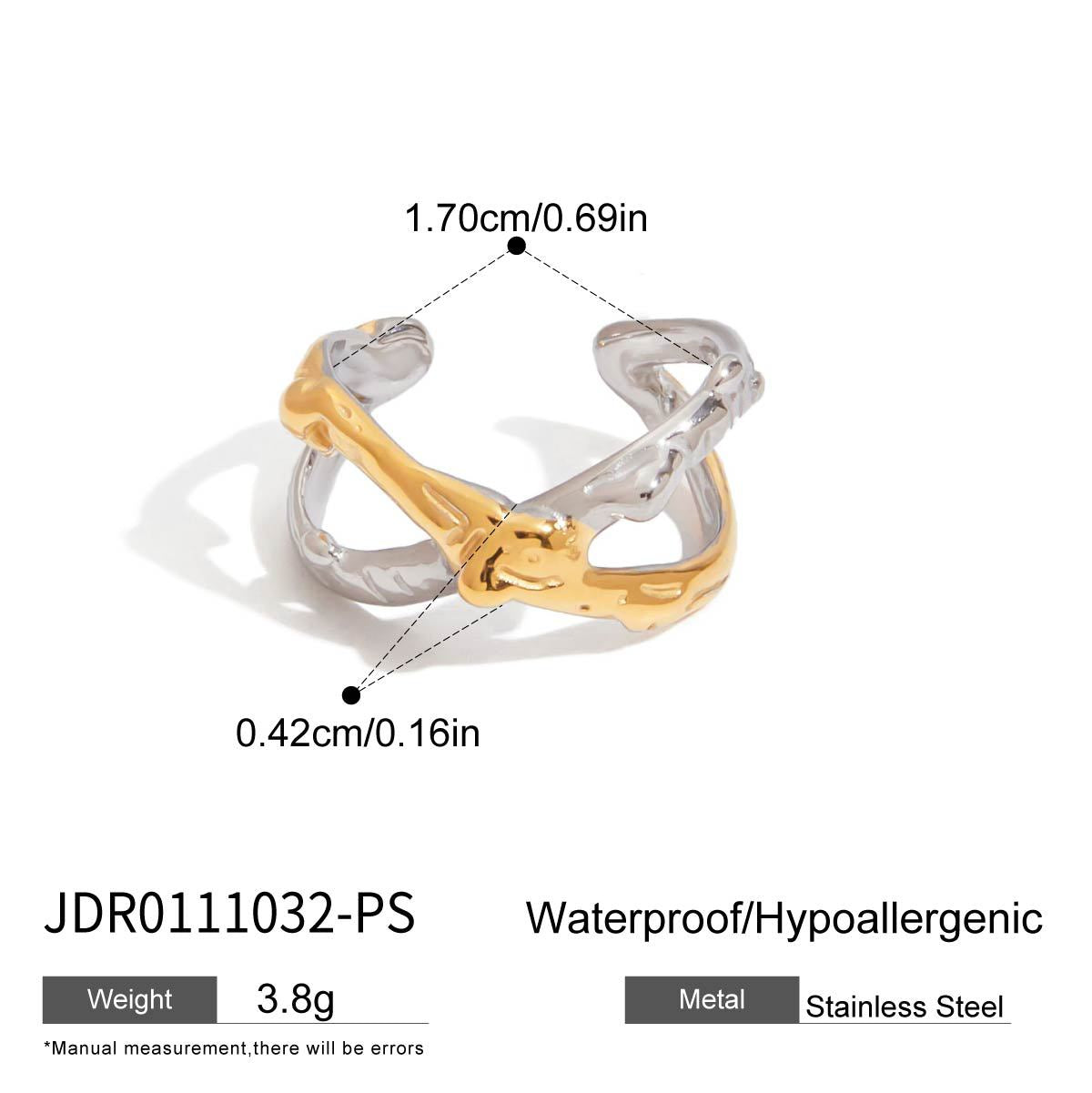 Wholesale cross hollow hammer pattern adjustable opening stainless steel  ring