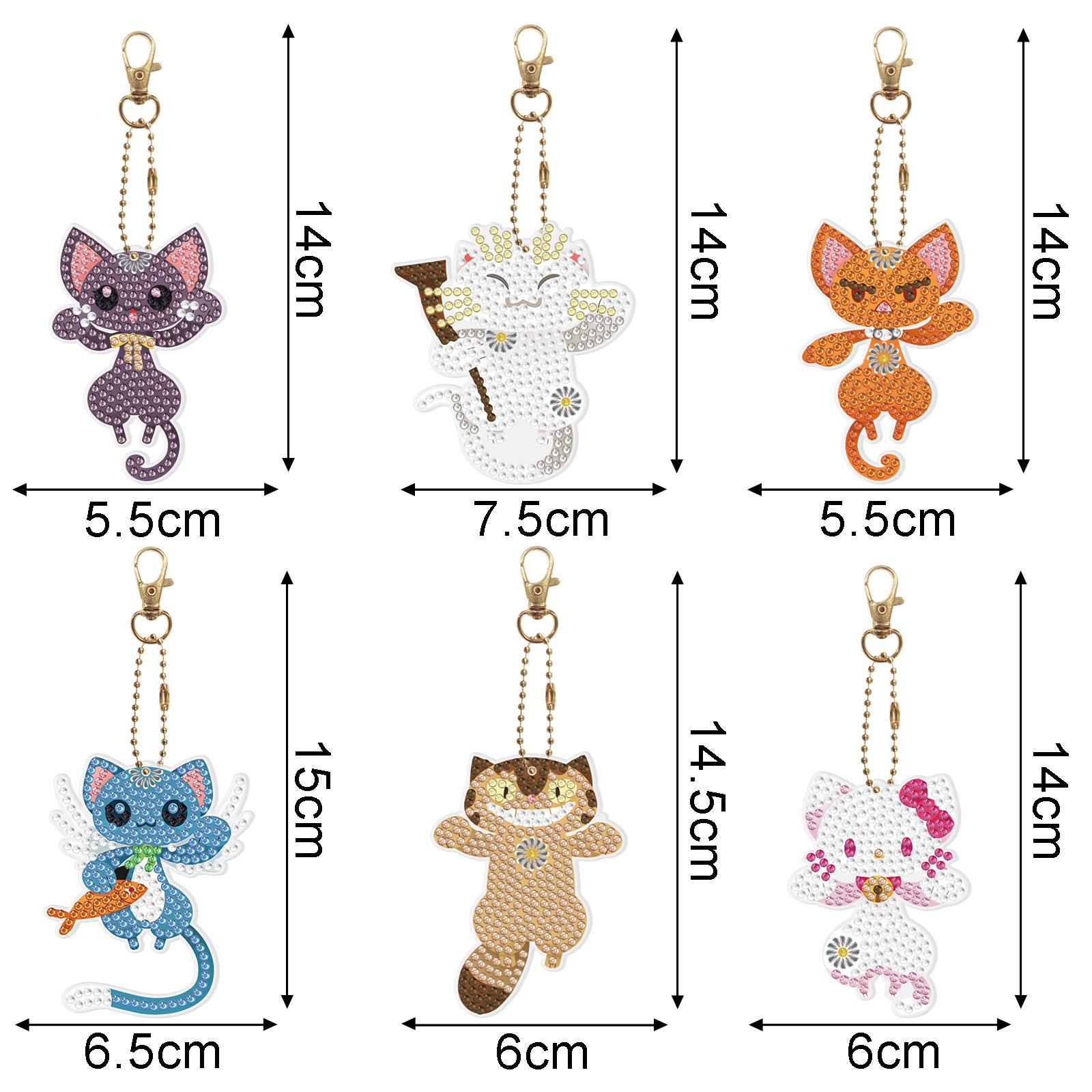 Wholesale Acrylic Cute Small Animal Dot Diamond Painting Custom Keychains ACC-KC-XingNa001