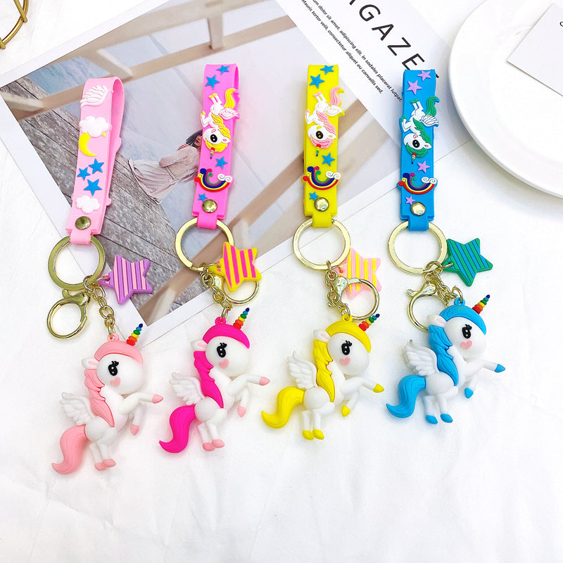 Wholesale Cartoon Cute Rainbow Pony Unicorn Keychains ACC-KC-GongZ026
