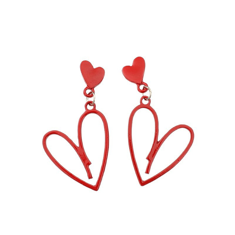 Wholesale Chic Love-Themed Hollow Alloy Earrings - Trendy Fashion Accessory for Everyday Wear or Gift