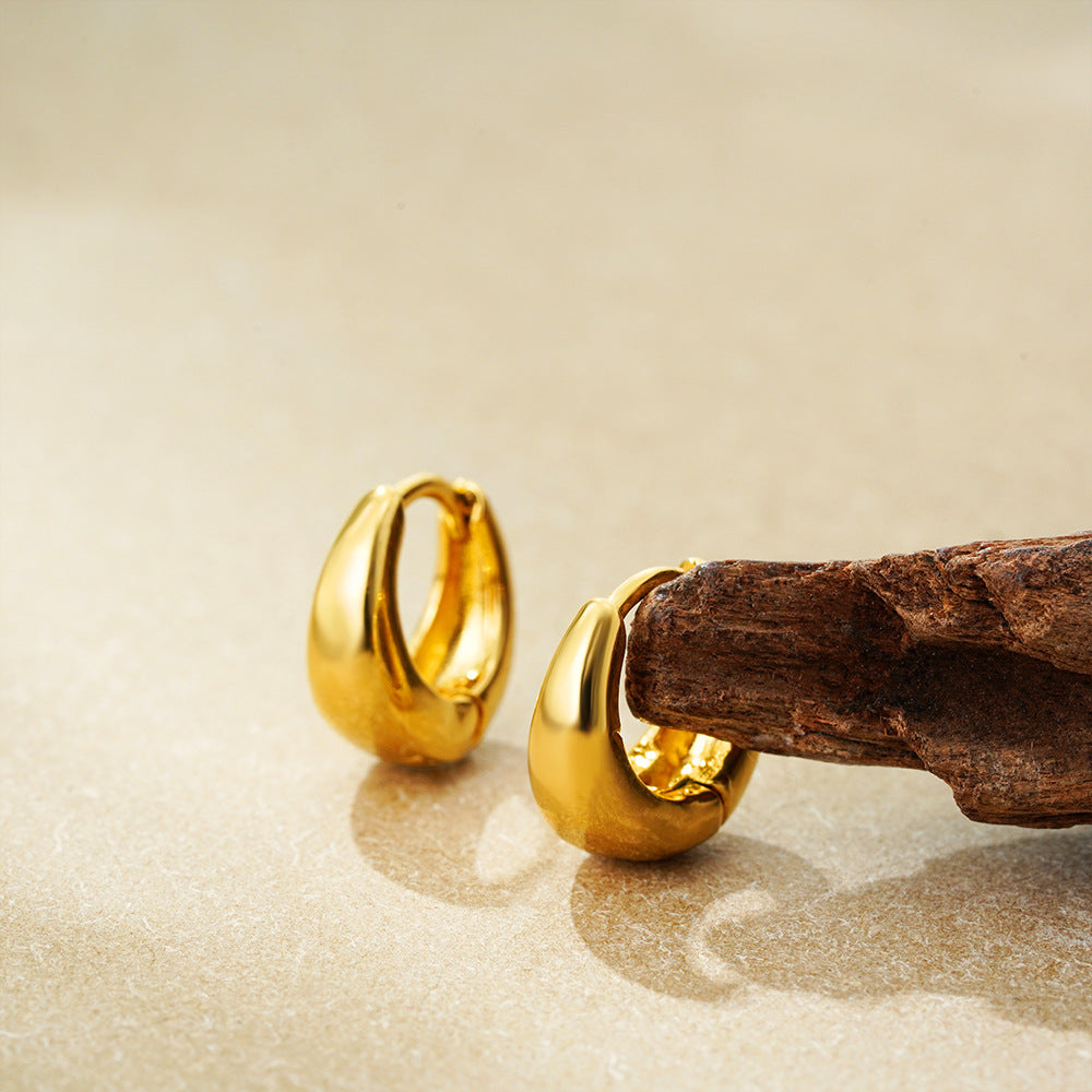 Wholesale  stainless steel 18K gold glossing earrings