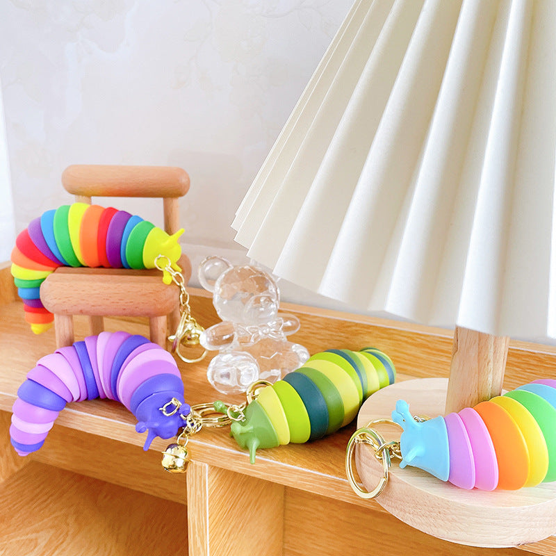 Wholesale Unzip caterpillar slug creative keychain