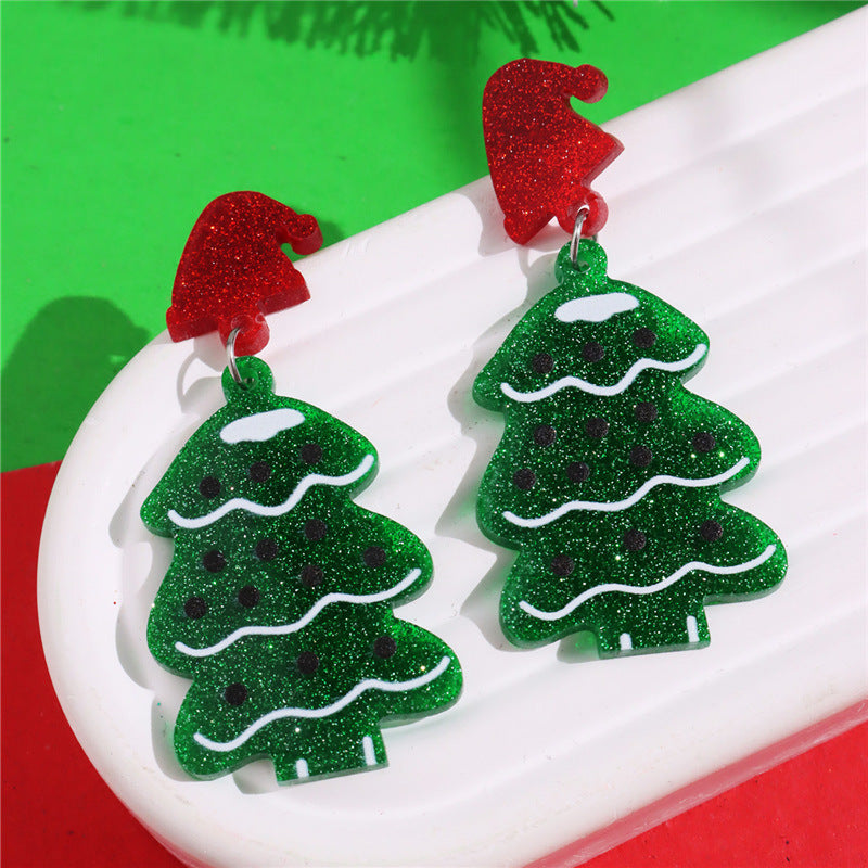 Wholesale Christmas  Color  House Sweater Bell Personalized Acrylic Earrings