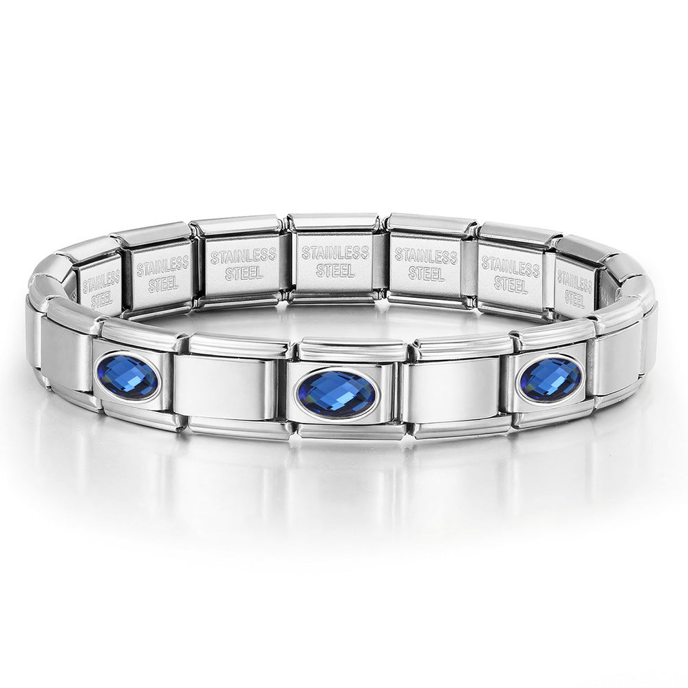 Wholesale Oval Stainless Steel Bracelet Set DIY Italian Module Charm Jewelry Accessory for Boutique Resale