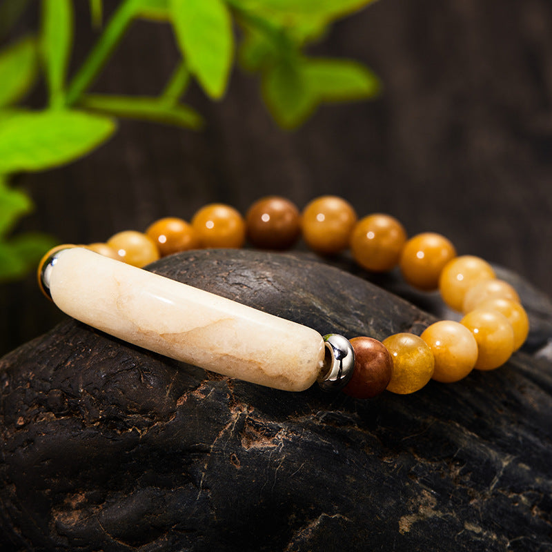 Wholesale  stone bracelet creative pink crystal beaded elastic bracelet